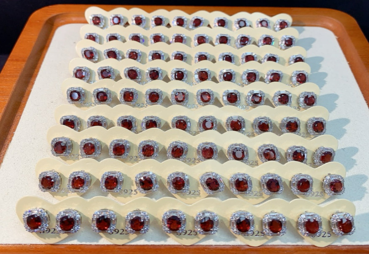 Natural Garnet Earring